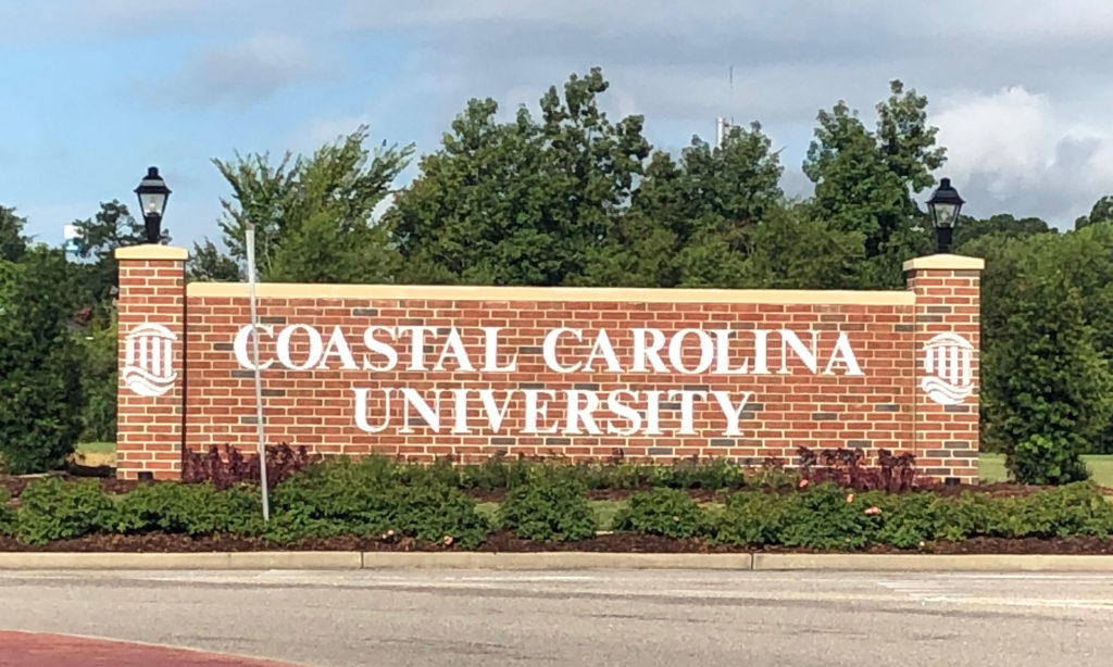 Sign as you enter Coastal Carolina University Campus